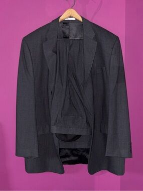 MENS DKNY Essentials Dark Gray Suit